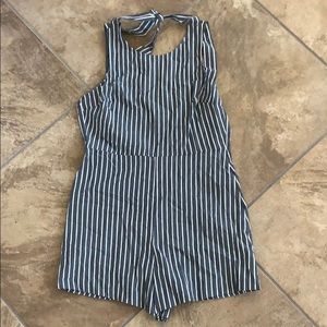 Grey and white stripped romper - NEW WORN & TAG